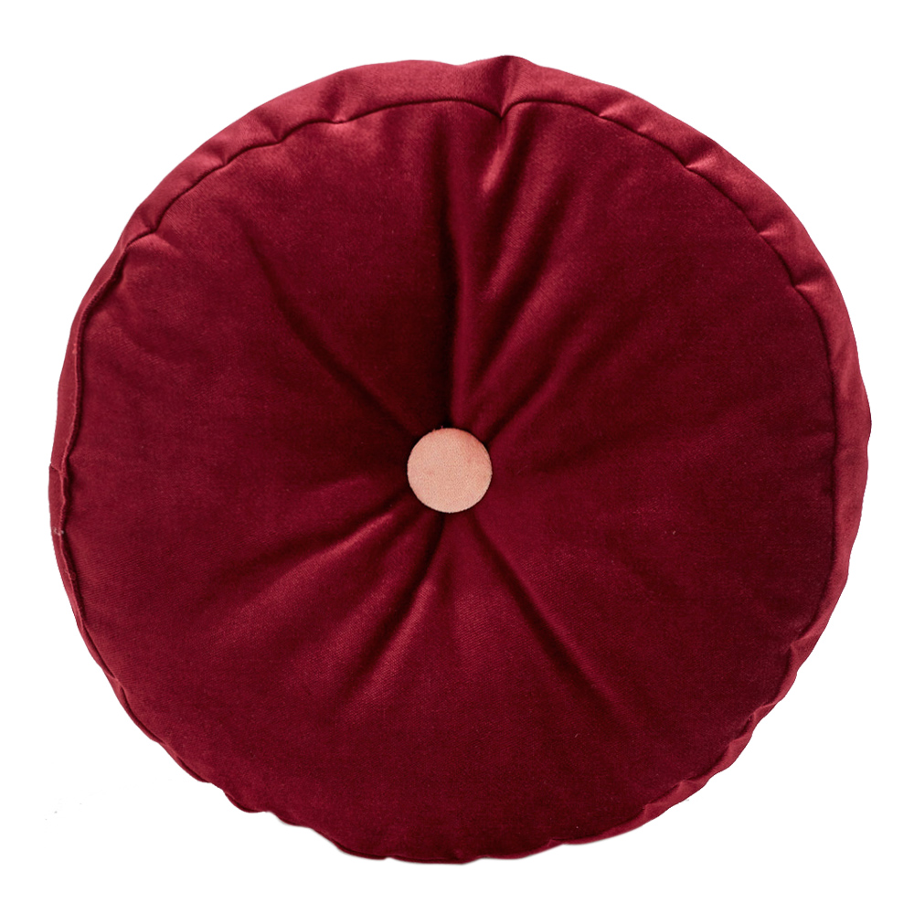 Picture of Round Burgundy/Pink Velvet Pillow
