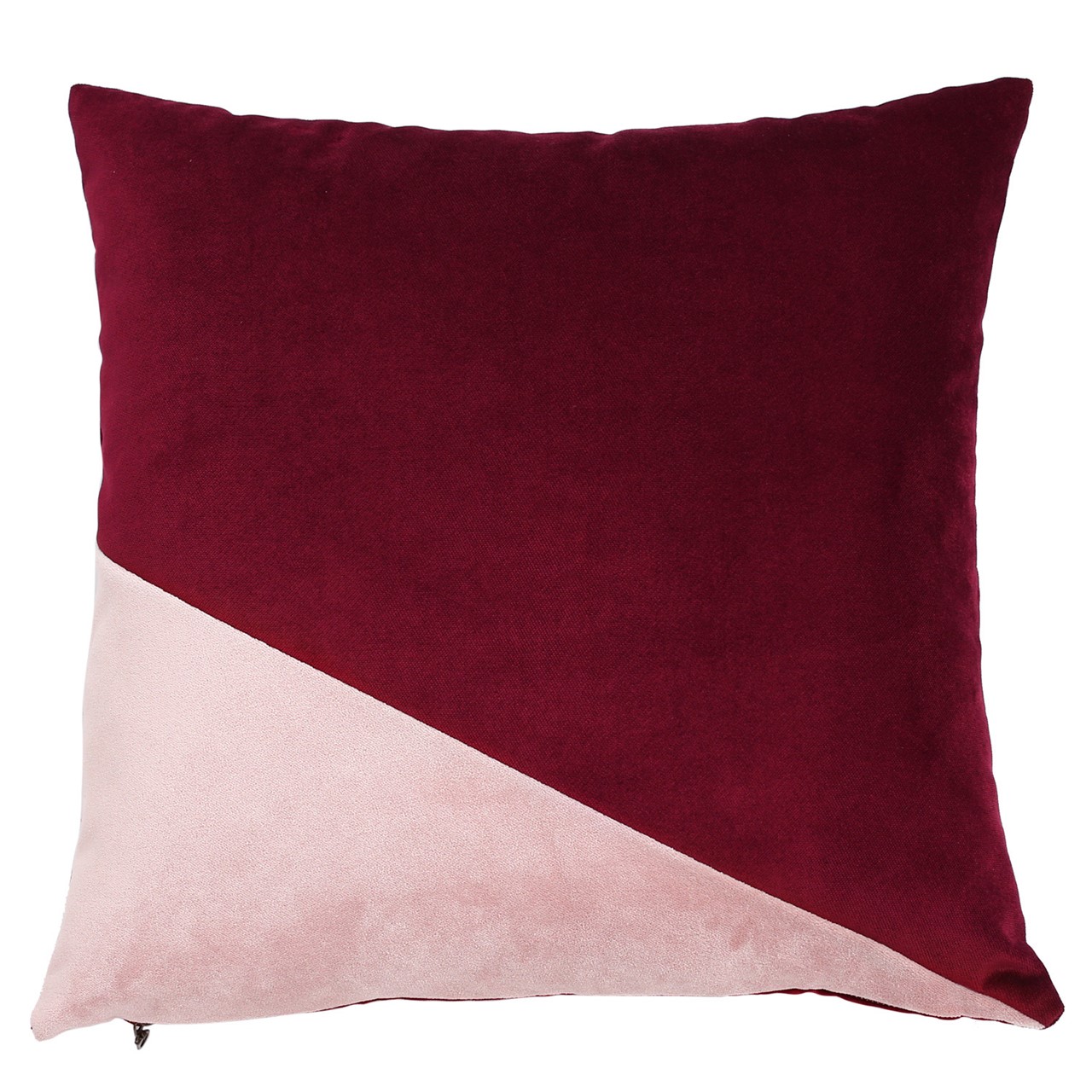 Picture of Triangle Burgundy/Pink Velvet Pillow
