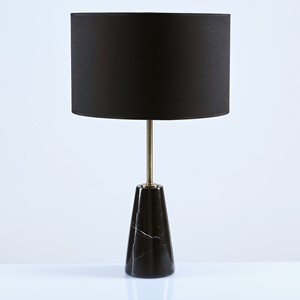 Shorty Cone Black Marble Table Lamp