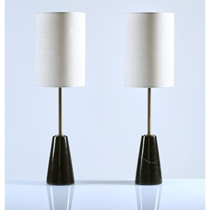 Shorty Cone Black Marble Table Lamp