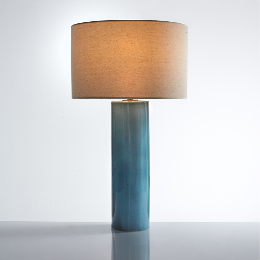Picture of Cylinder Blue Table Lamp
