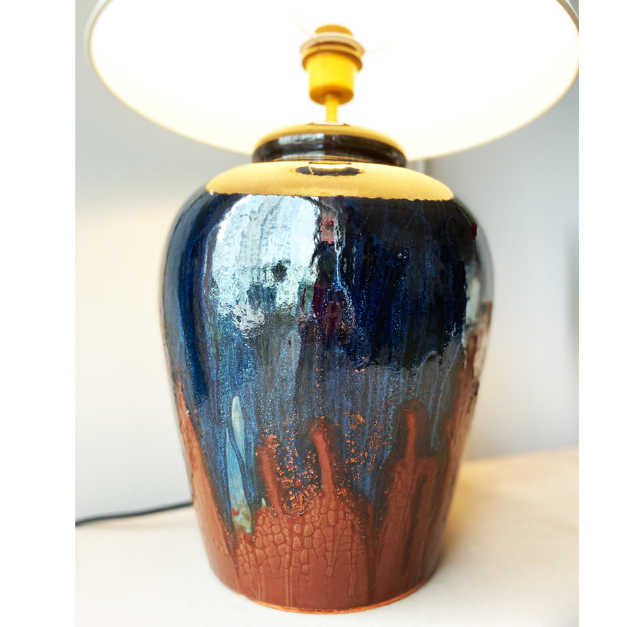 Picture of Gorgeous Indigo Ceramic Lamp