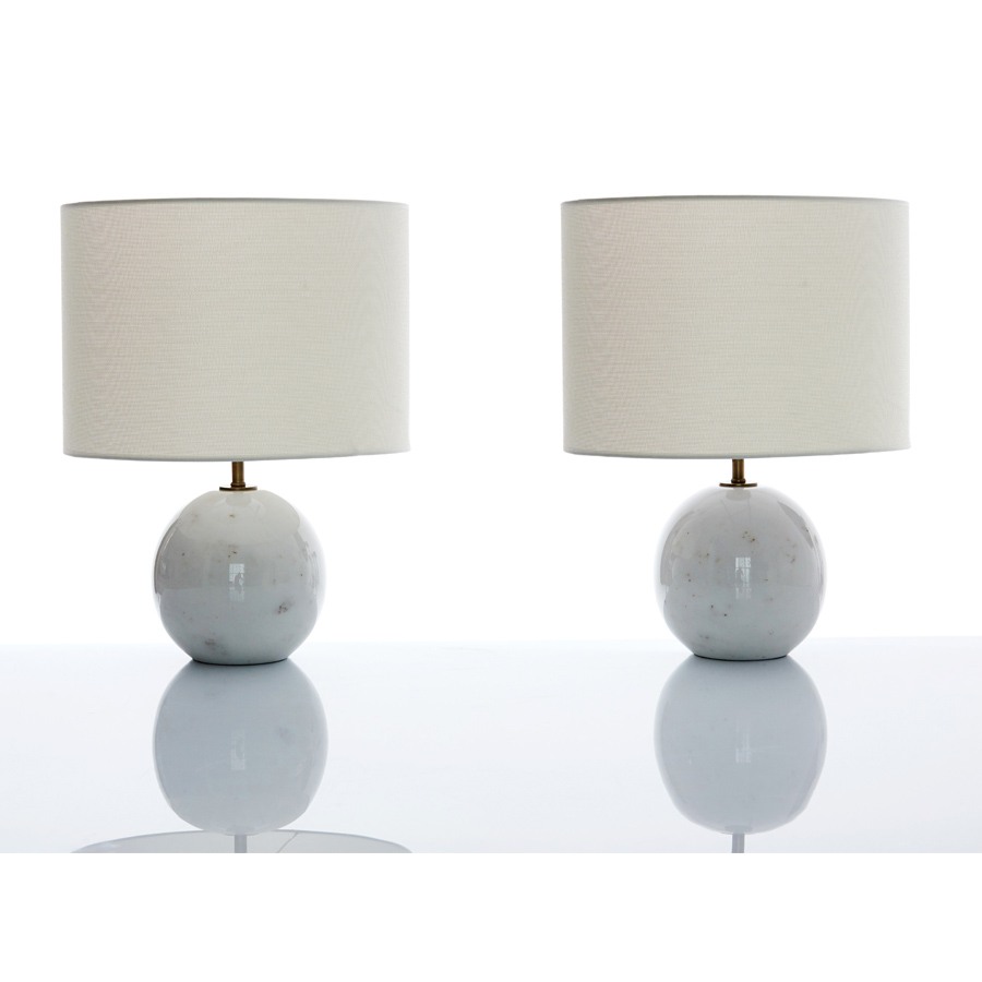Picture of Round White Marble Table Lamp
