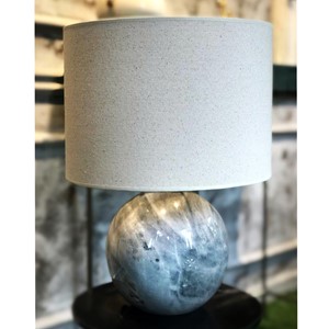 Round Grey Marble Table Lamp