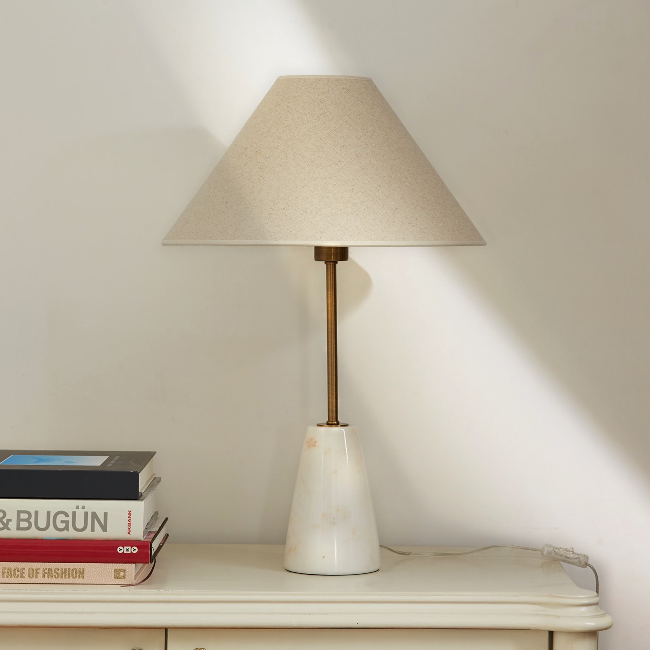 Picture of Shorty Cone White Table Lamp