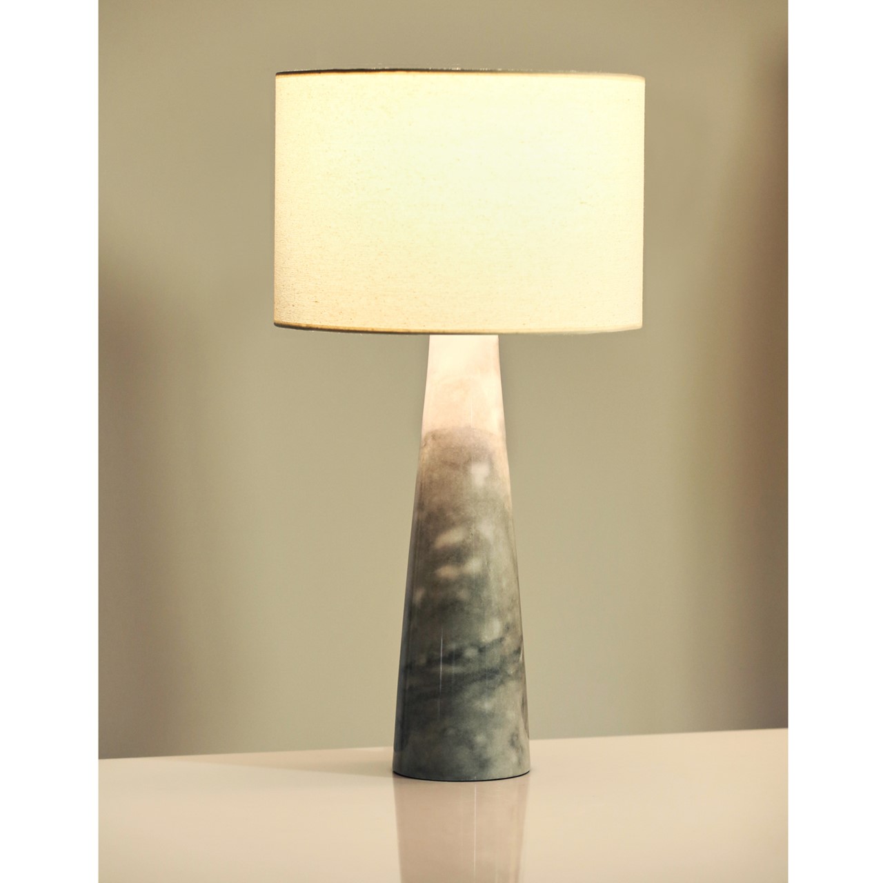 Picture of Tall Cone Grey Marble Table Lamp
