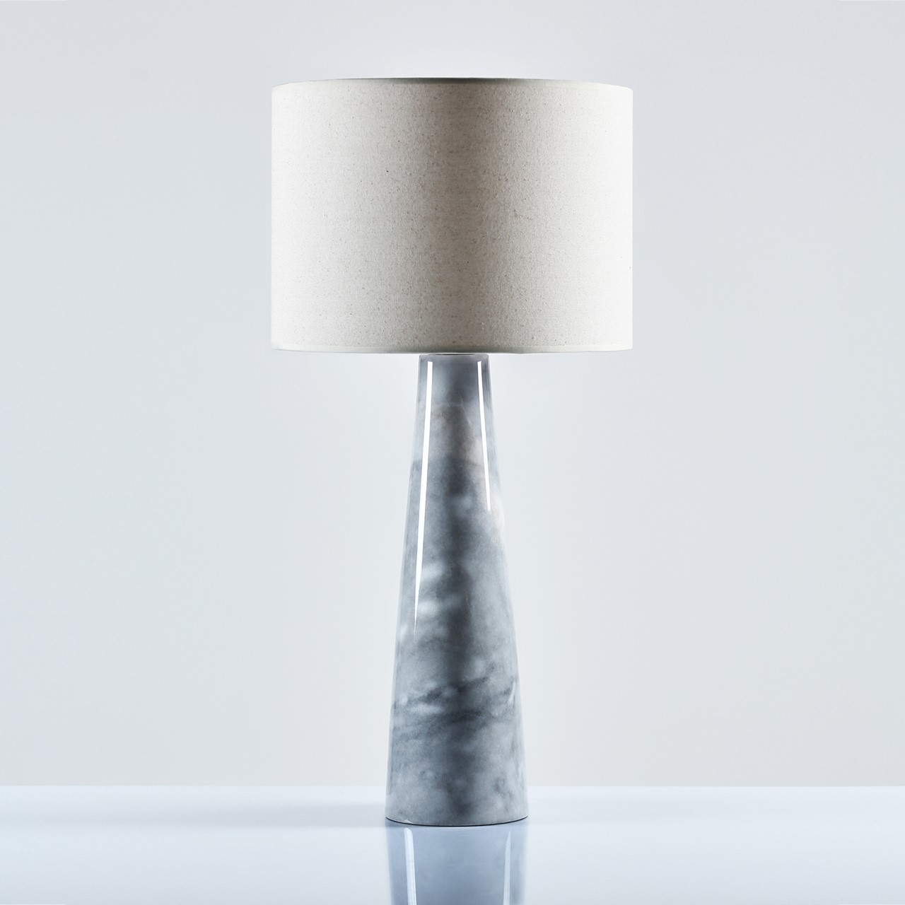 Picture of Tall Cone Grey Marble Table Lamp