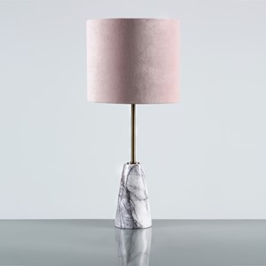 Shorty Cone White/Grey Marble Table Lamp