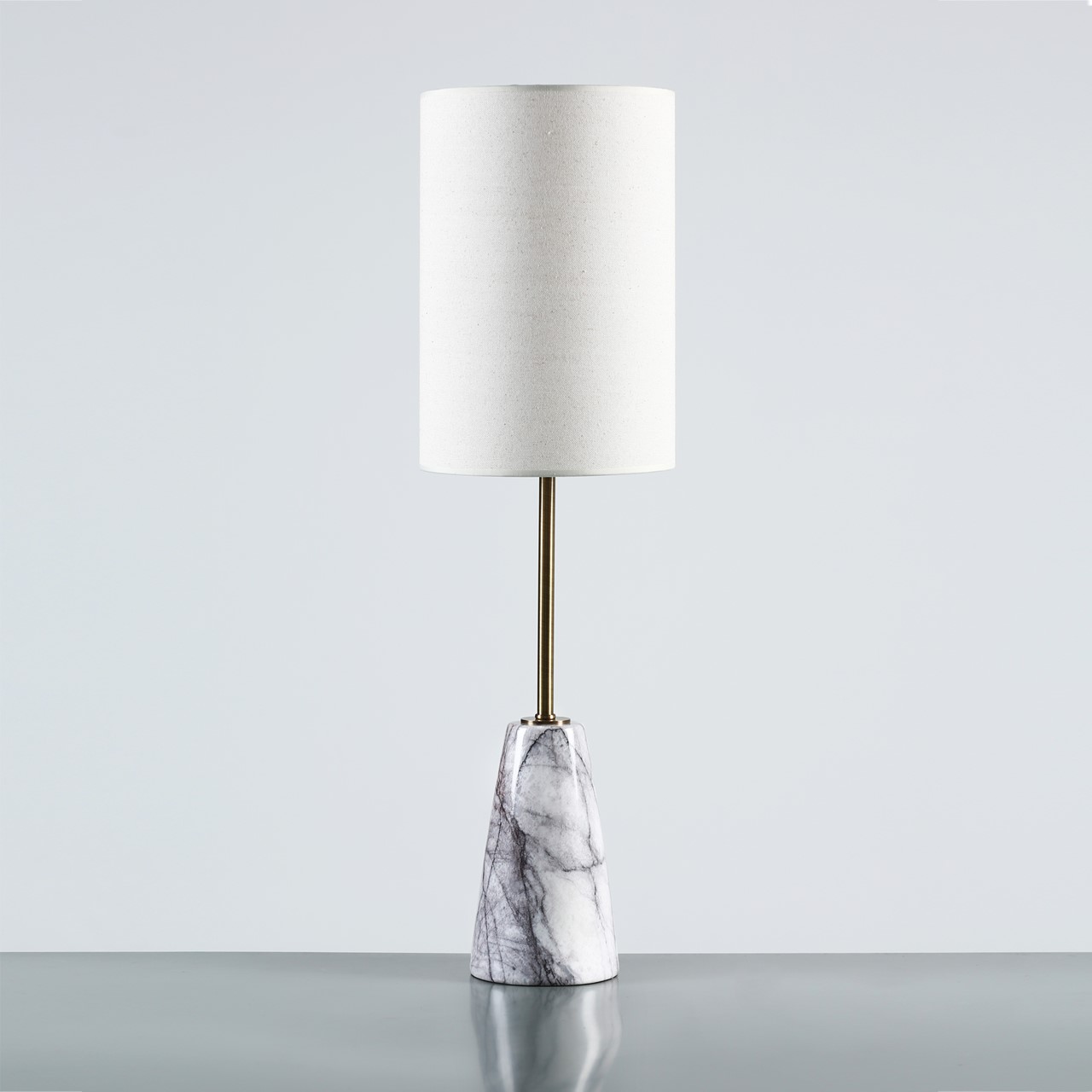 Picture of Shorty Cone White/Grey Marble Table Lamp