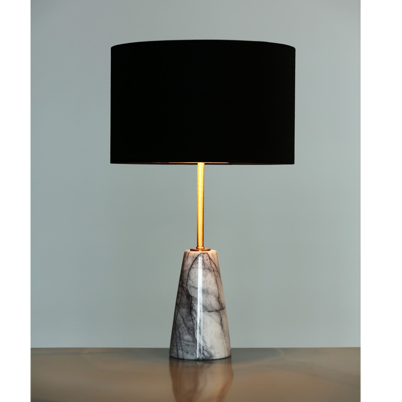Picture of Shorty Cone White/Grey Marble Table Lamp