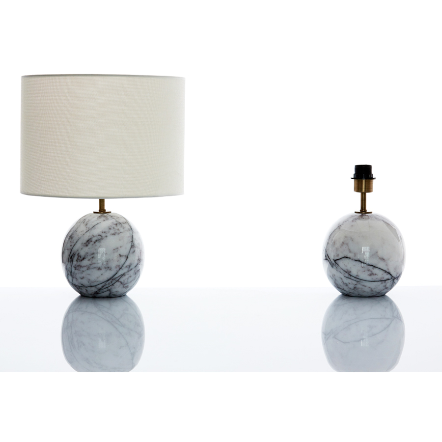 Picture of Round White/Grey Marble Table Lamp